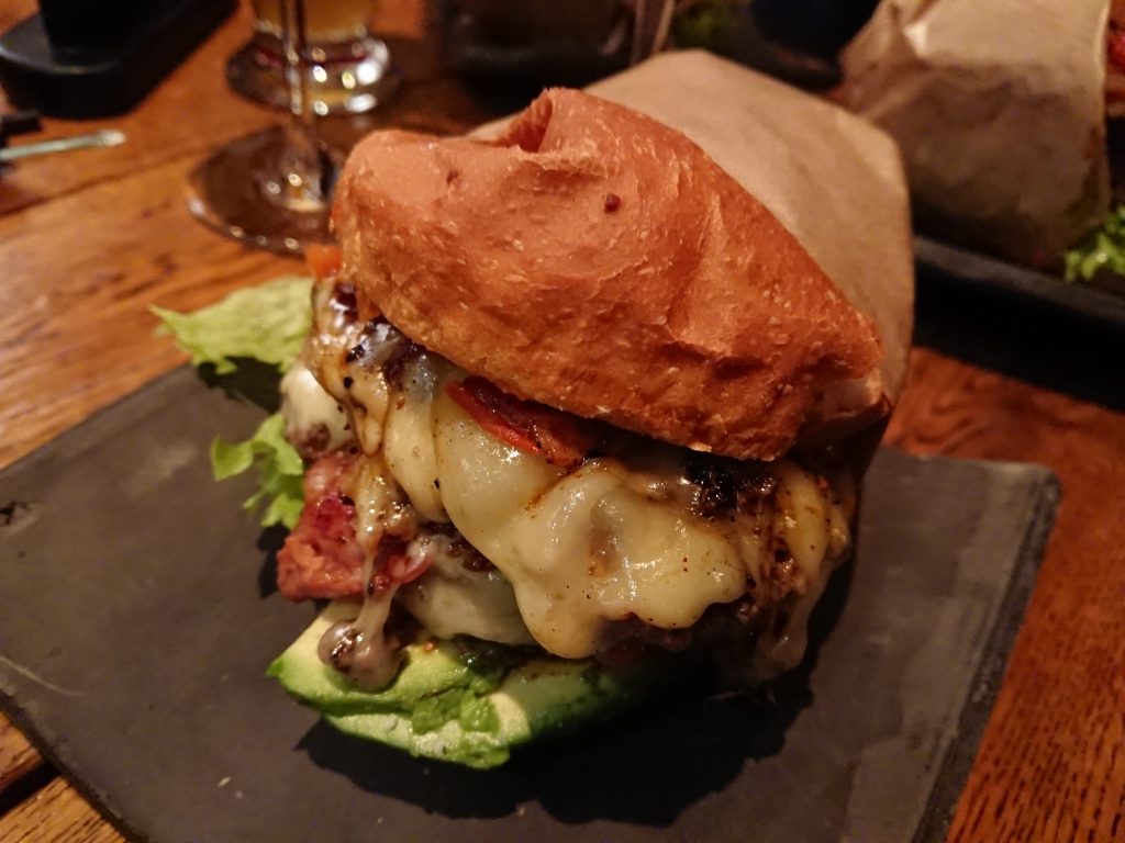double burger with raclette